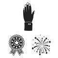 Day of Patriot, holiday black icons in set collection for design. American tradition vector symbol stock web