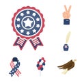 Day of Patriot, holiday cartoon icons in set collection for design. American tradition vector symbol stock web