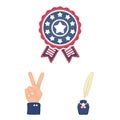 Day of Patriot, holiday cartoon icons in set collection for design. American tradition vector symbol stock web