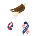 Day of Patriot, holiday cartoon icons in set collection for design. American tradition vector symbol stock web