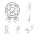 Day of Patriot, holiday outline icons in set collection for design. American tradition vector symbol stock web