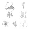 Day of Patriot, holiday outline icons in set collection for design. American tradition vector symbol stock web