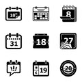 Day planner icons set, simple style