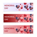 Day of Remembrance. Illustration in honor of the national US holiday with a heart in the USA flag style. Holiday flyers