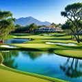 day at resort golf nice beautiful course Golf cart in golfers walking to the