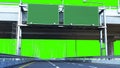 Day Road freeway travel concept route big board 3d render on green screen Royalty Free Stock Photo