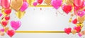 Day sale background.Romantic composition with hearts, balloons and beads. Vector illustration for website , posters,ads, coupons, Royalty Free Stock Photo