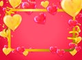 Day sale background.Romantic composition with hearts, balloons and beads. Vector illustration for website , posters,ads, coupons, Royalty Free Stock Photo