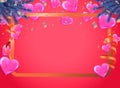 Day sale background.Romantic composition with hearts, balloons and beads. Vector illustration for website , posters,ads, coupons, Royalty Free Stock Photo