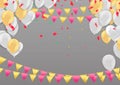 Day sale background.Romantic composition with hearts, balloons and beads. Vector illustration for website , posters,ads, coupons, Royalty Free Stock Photo