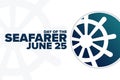 Day of the Seafarer. June 25. Holiday concept. Template for background, banner, card, poster with text inscription Royalty Free Stock Photo