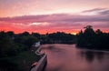 Bright Colour Hits The Fenelon Falls Clouds At Sunrise