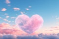 White summer valentine weather love sky background blue heart nature day clouds background Royalty Free Stock Photo