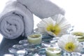 Day Spa with flowers candles Royalty Free Stock Photo