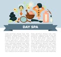 Day spa service promotional banner with sample text