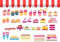 Day of sweets vector postcard. Set of confection.