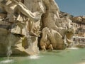 Day time close up of the four rivers fountain in piazza navona, rome Royalty Free Stock Photo