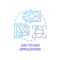 Day to day application blue gradient concept icon