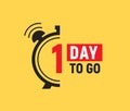 1 day to go last countdown icon. One day go sale price offer promo deal timer, 1 day only