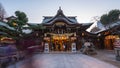 Day to night timelapse of Kushida Shrine in Hakata, Fukuoka, Japan time lapse 4K