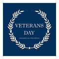 Day veteran usa banner, vector illustration flat, text Royalty Free Stock Photo