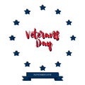 Day veteran usa banner, vector illustration flat, text Royalty Free Stock Photo