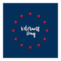 Day veteran usa banner, vector illustration flat, text Royalty Free Stock Photo