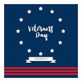 Day veteran usa banner, vector illustration flat, text Royalty Free Stock Photo