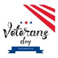 Day veteran usa banner, vector illustration flat