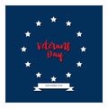 Day veteran usa banner, vector illustration flat, text Royalty Free Stock Photo