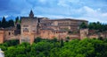 Day vew of the Nazaries palaces of Alhambra. Granada Royalty Free Stock Photo