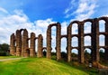 Day view of Acueducto de los Milagros. Merida, Spain Royalty Free Stock Photo