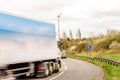 Day view background of UK Motorway Road Sign Lorry Truck