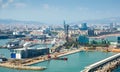 Day view of Barceloneta from sea side. Barcelona Royalty Free Stock Photo
