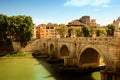 Bridge of Vittorio Emanuelle. Rome. Italy. Royalty Free Stock Photo