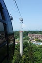 Day view of cable cars from Singapore to Sentosa Island. Royalty Free Stock Photo