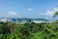 Day view of cable cars from Singapore to Sentosa Island. Royalty Free Stock Photo