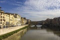 Day view of historic Ponte Vecchio bridge in Florence,