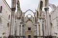 Lisbon, Portugal Carmo Convent Church ruins. Royalty Free Stock Photo