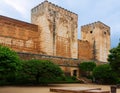 Day view Towers of Alcazaba at Alhambra