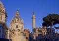 Day view of the Trajan column and the Santa Maria di Loreto Church