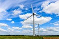 Day view wind power turbines generate electricity Royalty Free Stock Photo