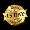 15 day warranty logo