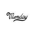 Day of the week - Monday. Hand drawn lettering.