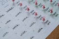 4 day work week printed calendar with pink pins on three days off in week weekend days four day working week concept Royalty Free Stock Photo