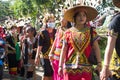 Dayak Bahau traditional festival, walking together around the village