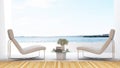 Daybed on terrace in hotel - 3D Rendering