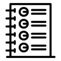 Daybook icon, outline style