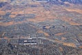 Daybreak Lake and Community and Oquirrh Mountains aerial, Copper Mine, Wasatch Front Rocky Mountains from airplane during fall. So