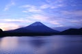 Daybreak Mt. Fuji and Lake Motosu Royalty Free Stock Photo